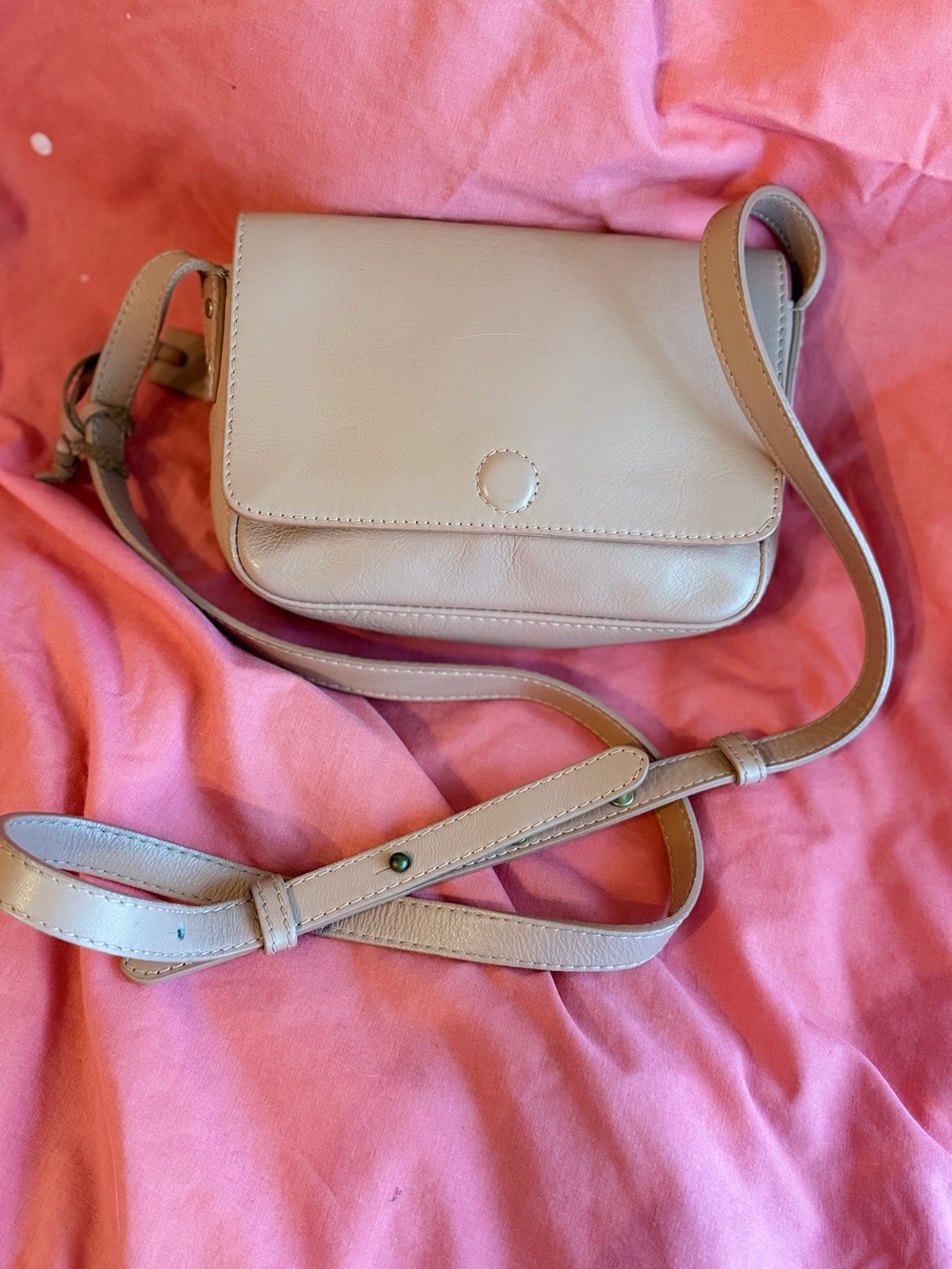 American Eagle Outfitters Beige/Blush Cream Leather Crossbody Bag